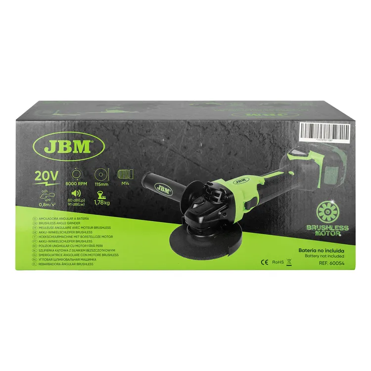 Rebarbadora Angular a Bateria JBM 20V 115mm Brushless