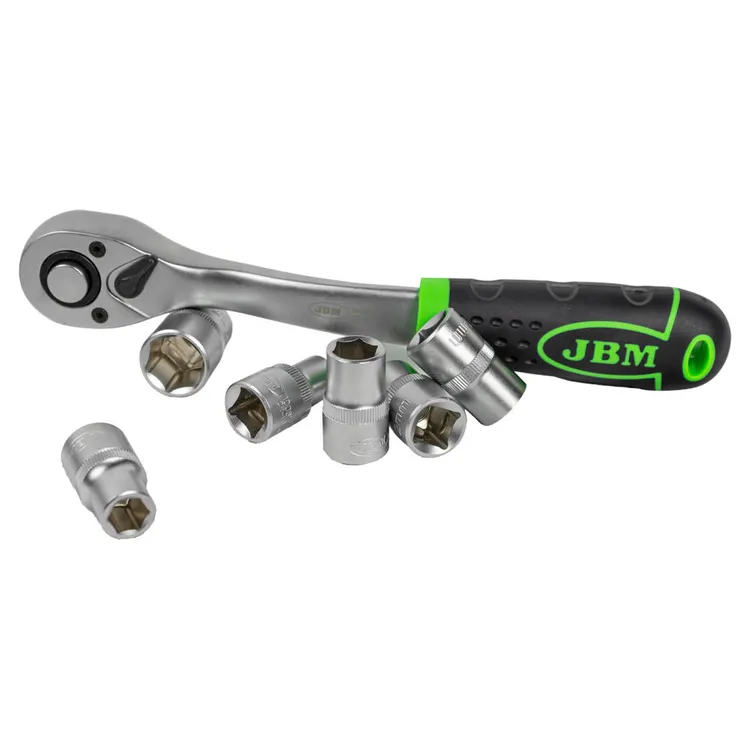 Roquete de 1/2" JBM 72 Dentes 255mm com 10 Chaves de Caixa