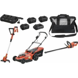 Pack Jardim SCHNEIDER 20V com Aparador, Corta-Sebes e Corta-Relvas