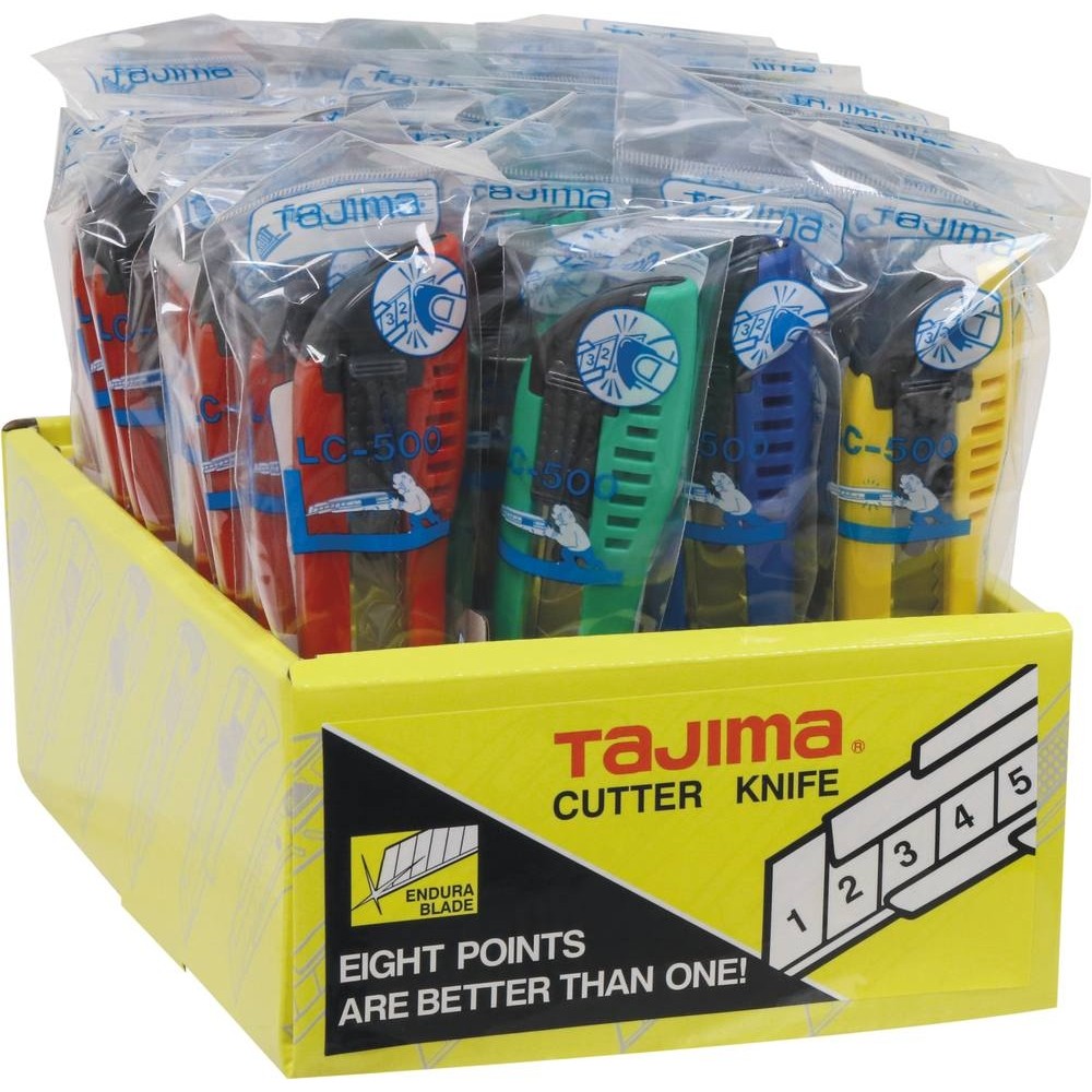 Cutter Auto-bloqueante TAJIMA Lâmina 18mm Expositor de 40 Unidades
