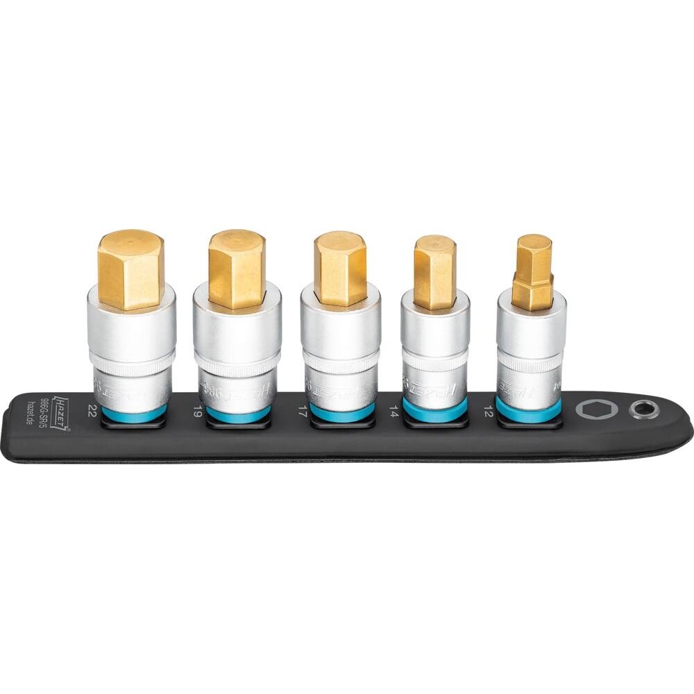 Jogo de Chaves de Caixa Hexagonais 1/2" HAZET com Suporte Magnético 5 Peças Jogo de Chaves de Caixa Hexagonais 1/2" HAZET com Suporte Magnético 5 Peças