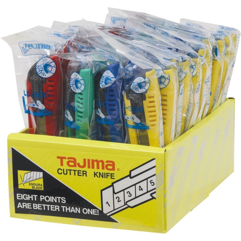 Cutter Auto-bloqueante TAJIMA Lâmina 18mm Expositor de 40 Unidades