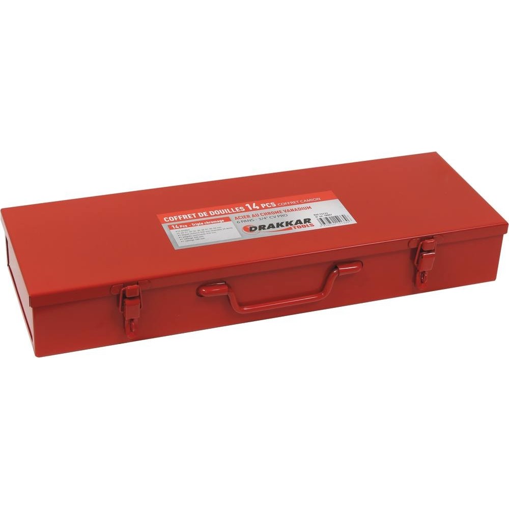 Coffret Metálico de Chaves de Caixa 3/4" Sextavadas DRAKKAR 14 Peças