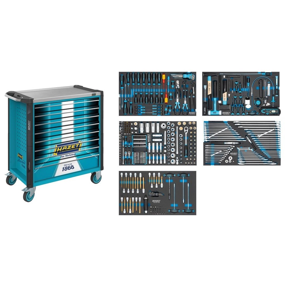 Carro de Ferramentas HAZET Assistent 179NXL-8S1 8 Gavetas 425 Peças Carro de Ferramentas HAZET Assistent 179NXL-8S1 8 Gavetas 425 Peças