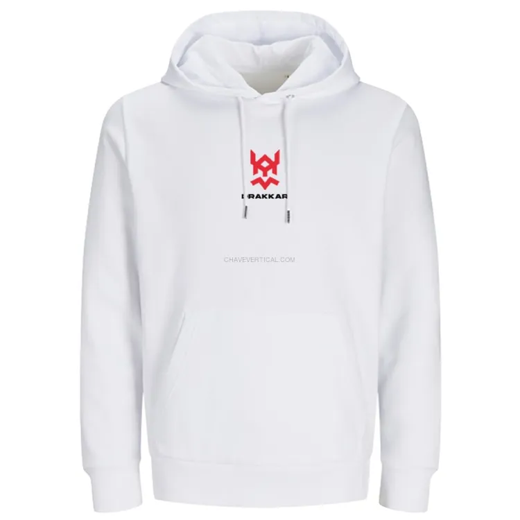 Sweatshirt DRAKKAR Branca Unissexo Tamanho L com Drakko Vermelho