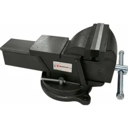 Torno de Bancada em Aço DRAKKAR 150mm com Bigorna, Aperto para Tubos e Base Pivotante 360°