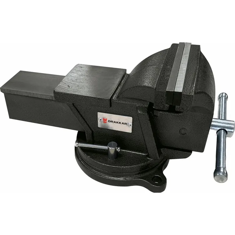Torno de Bancada em Aço DRAKKAR 200mm com Bigorna e Base Pivotante 360° Torno de Bancada em Aço DRAKKAR 200mm com Bigorna e Base Pivotante 360°