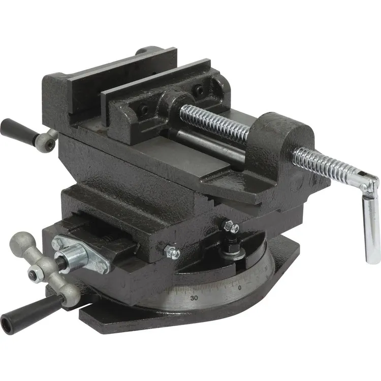Torno de Fixação DRAKKAR 150mm Dupla Translação com Base Pivotante para Engenho de Furar