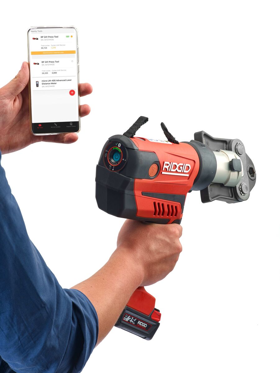 Máquina de Prensagem RIDGID RP 350-C com Mordentes V15-22-28