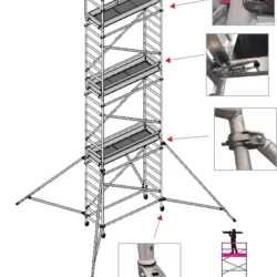 Torre de Andaime Móvel em Alumínio LITAN Alumax Pack 5 8,89 M 200 KG/M²