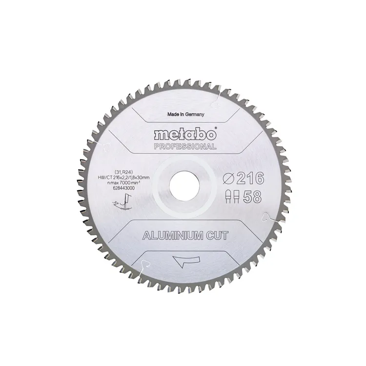 Disco de Serra Circular para Alumínio METABO 216X2,2X30MM Z58