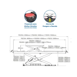 Elevador de Tesoura para Alinhamento POWERED PSE35A 3.5Ton 400V