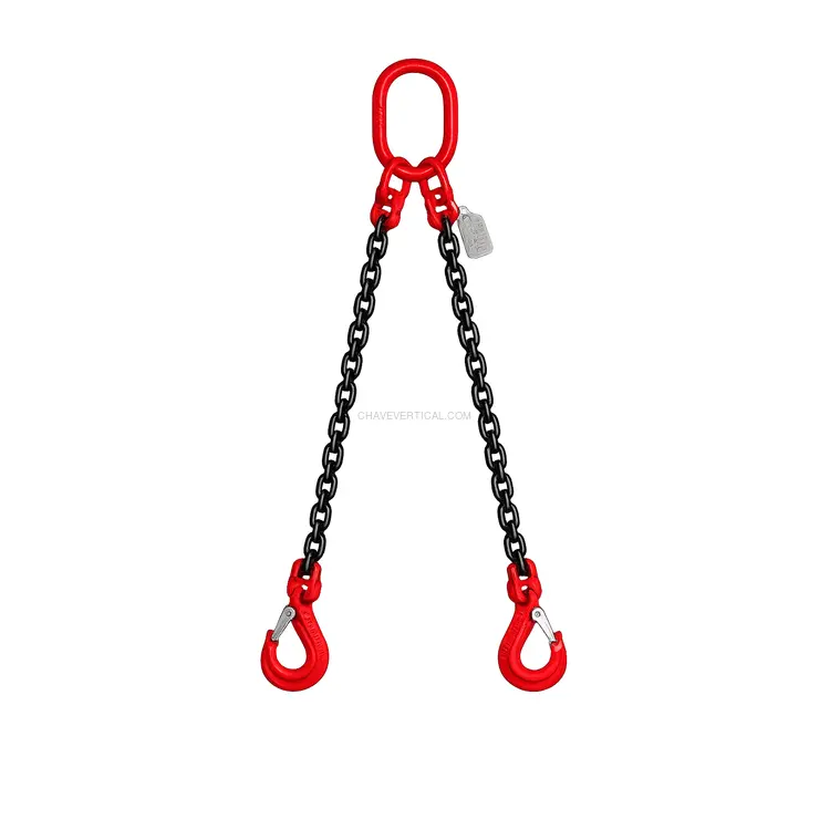 Linga de Corrente de 2 Ramais SPA 3 M G80 19 MM WLL 11,5 T Linga de Corrente de 2 Ramais SPA 3 M G80 19 MM WLL 11,5 T