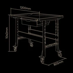 Mesa de Trabalho Móvel com Drenagem JBM 450KG 7L