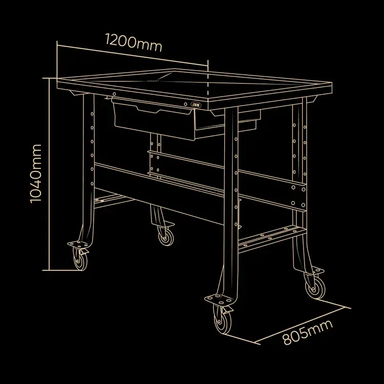 Mesa de Trabalho Móvel com Drenagem JBM 450KG 7L