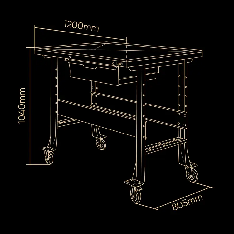 Mesa de Trabalho Móvel com Drenagem JBM 450KG 7L