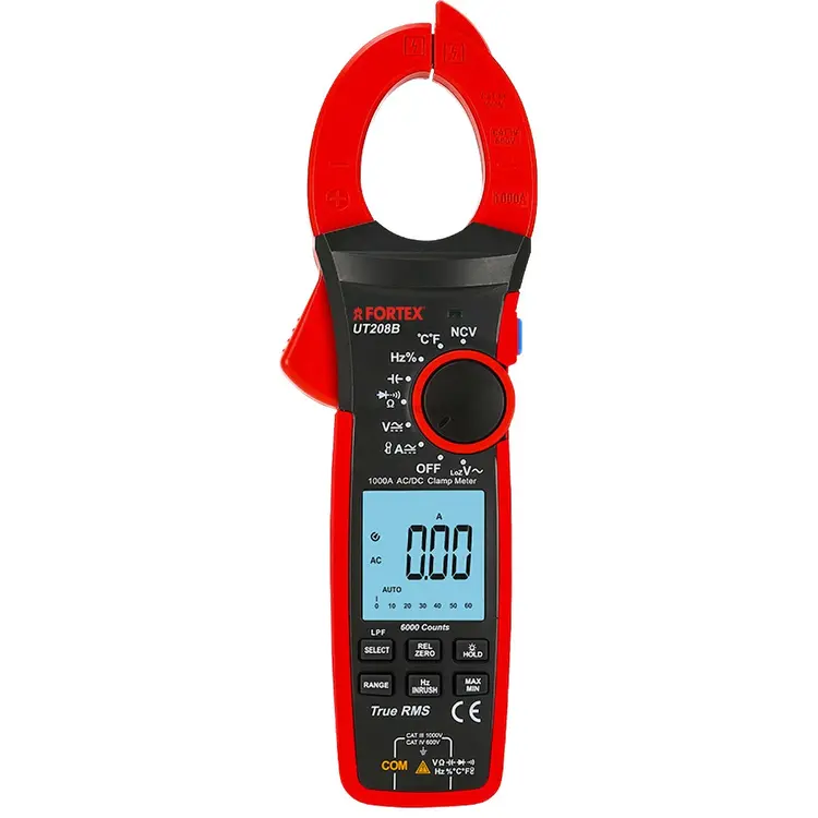 Multímetro Digital com Pinça Amperimétrica FORTEX UT208B 1000A Multímetro Digital com Pinça Amperimétrica FORTEX UT208B 1000A