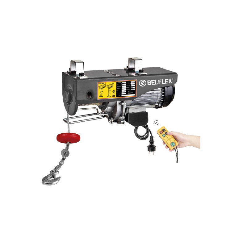 Guincho Elétrico de Cabo com Controlo Remoto e Roldana BELFLEX PBF300-R 300/600kg 18m