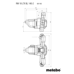 Misturador sem fio METABO RW 18 LTX BL 140-2 18V