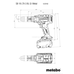 Berbequim-aparafusadora de percussão SB 18 LTX-3 BL Q I Metal Metabo 18V 3 Velocidades