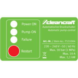 Pressostato Automático para Bombas de Água CLEANCRAFT