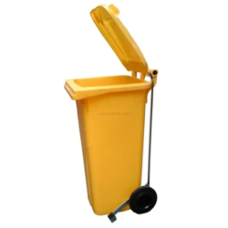 Contentor de Lixo Amarelo com Pedal 120L 525x445x940mm