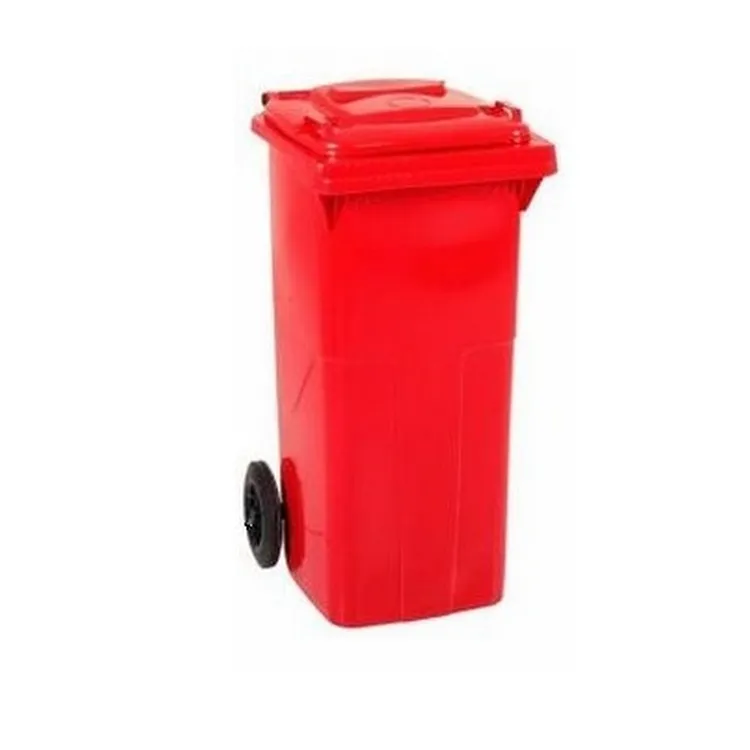 Contentor de Lixo Vermelho ND 120 Litros com Rodas