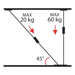 Escora Extensível DRAKKAR 750 a 1250 mm 60 kg