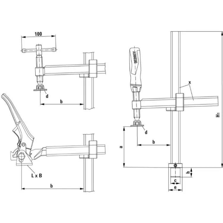 Grampo de Aperto com Alcance Variável BESSEY TWV28 2K 300mm 40-175mm