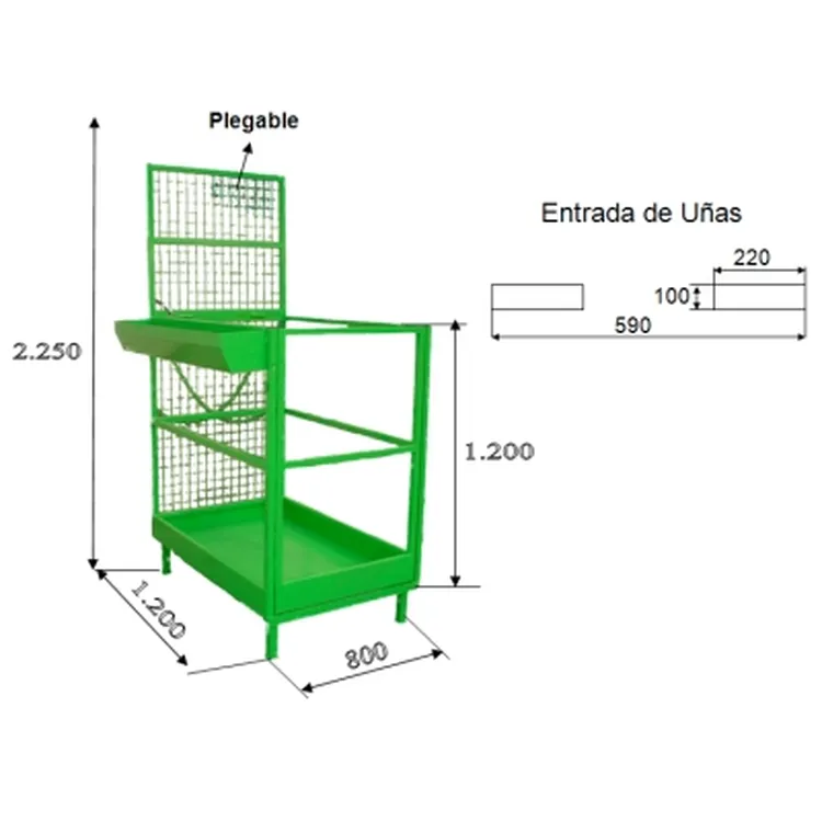 Jaula Sobe-Pessoas para Stacker Lateral ND 1200x800mm 300kg