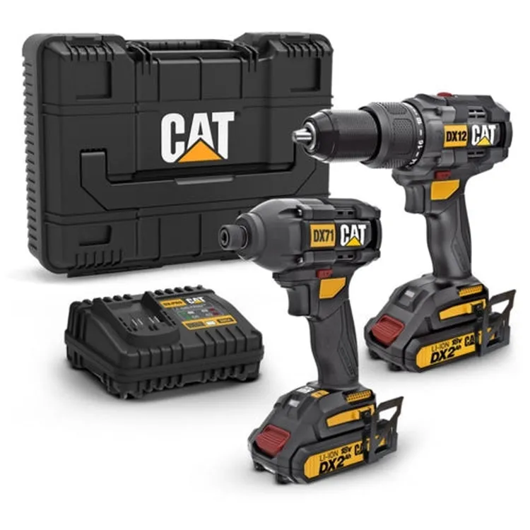Kit 2 em 1 Aparafusadora e Chave de Impacto CAT DX12K 18V