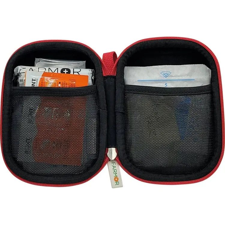 Kit de Primeiros Socorros Individual Farmor Vermelho Fluorescente 1 Pessoa Kit de Primeiros Socorros Individual Farmor Vermelho Fluorescente 1 Pessoa