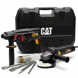 Kit Martelo Perfurador e Rebarbadora CAT DX2140 + DX3090 800W 125mm