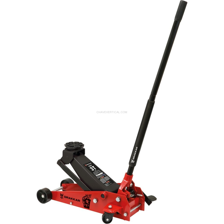 Macaco de Rodas Hidráulico com Pedal de Aproximação DRAKKAR 3T 145-500 mm