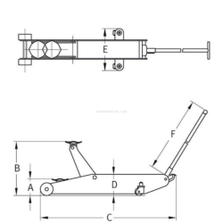 Macaco de Rodas Hidráulico Profissional de Alta Capacidade COMPAC 6T 145-560 mm