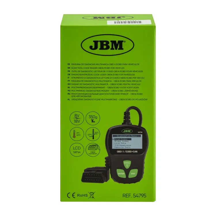 Máquina de Diagnóstico Multimarca JBM OBDII/EOBD para Veículos