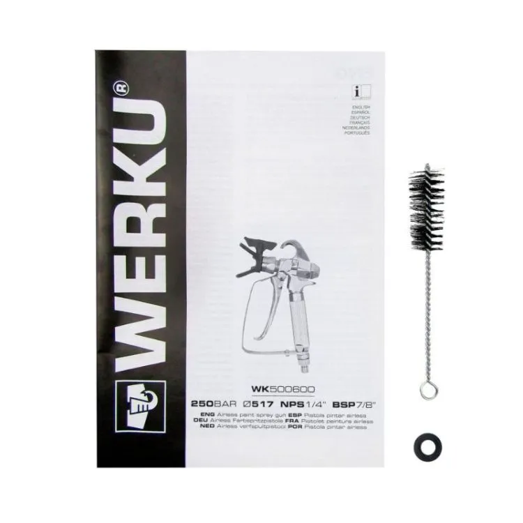 Pistola Airless WERKU 250 Bar Bocal 517 0.5kg