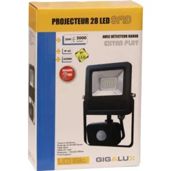 Projetor LED Extra Plano com Detetor Radar GIGALUX 230V 20W 6500K