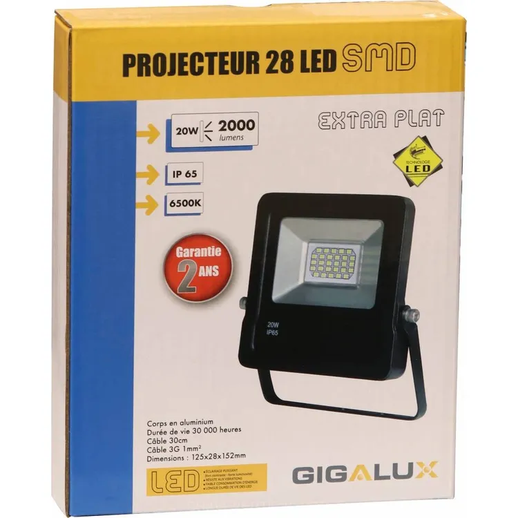 Projetor LED Extra Plano GIGALUX 230V 20W 6500K
