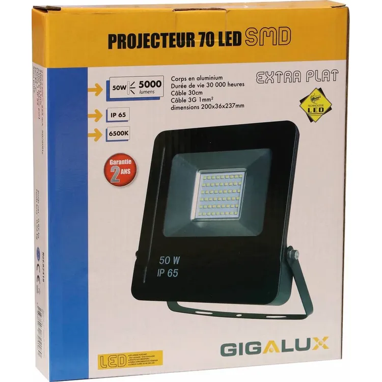 Projetor LED Extra Plano GIGALUX 230V 50W 6500K