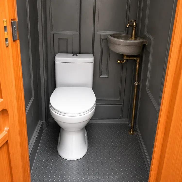 WC Portátil Híbrido com Chuveiro SIRL SWC EVO Montado