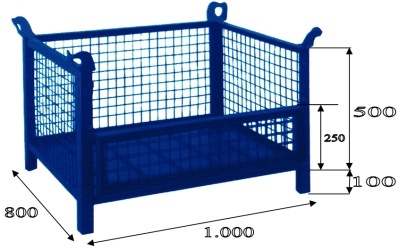 Cestão malha 1000 x 800 com lateral rebatível