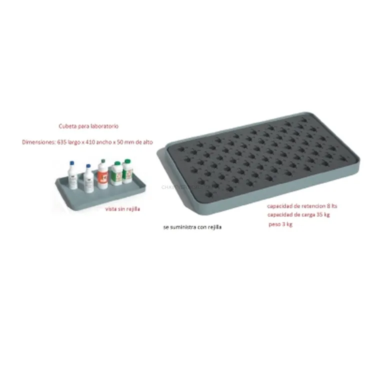 Bacia de Retenção para Frascos ND 635x410x50 mm Polietileno