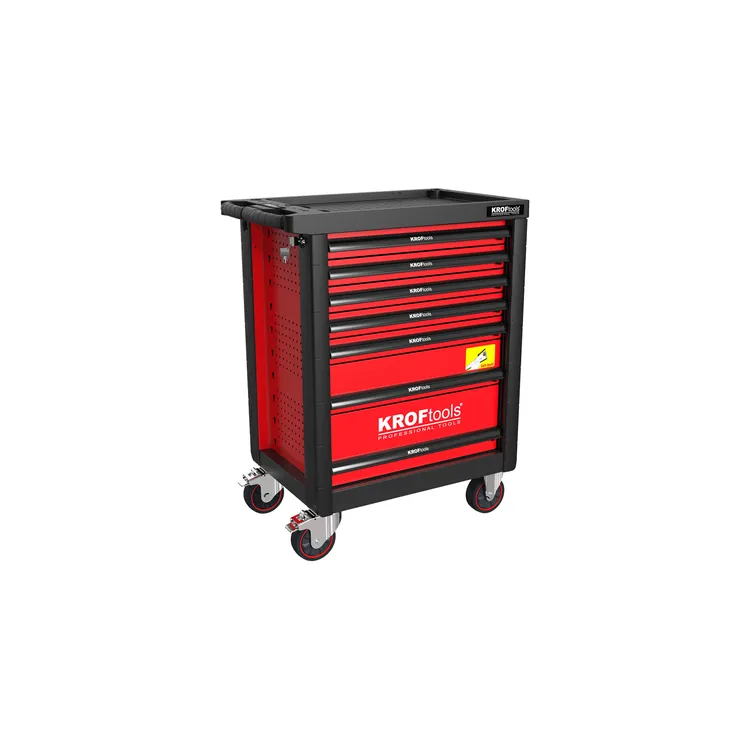 Carro de Ferramentas Vermelho KROFTOOLS 7 Gavetas 257 Peças