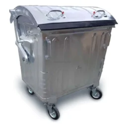 Contentor de Reciclagem em Aço Galvanizado ND 1100 L com Tampa em Cúpula