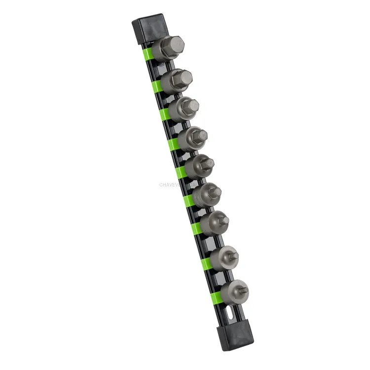 JUEGO DE 9 PUNTAS CORTAS ALLEN CON VASO DE 3/8"