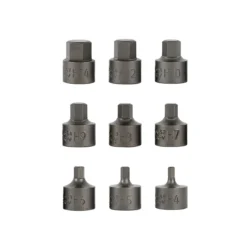 JUEGO DE 9 PUNTAS CORTAS ALLEN CON VASO DE 3/8"