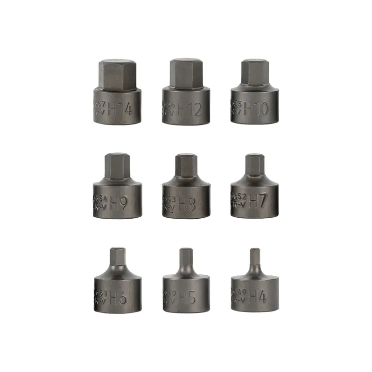 JUEGO DE 9 PUNTAS CORTAS ALLEN CON VASO DE 3/8"