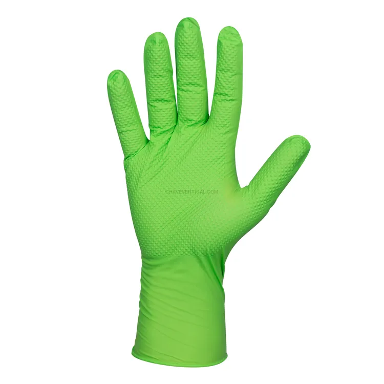 Luvas Descartáveis de Nitrilo Verdes JBM Tamanho L 7.0 mil Textura Diamante (100 Unidades)