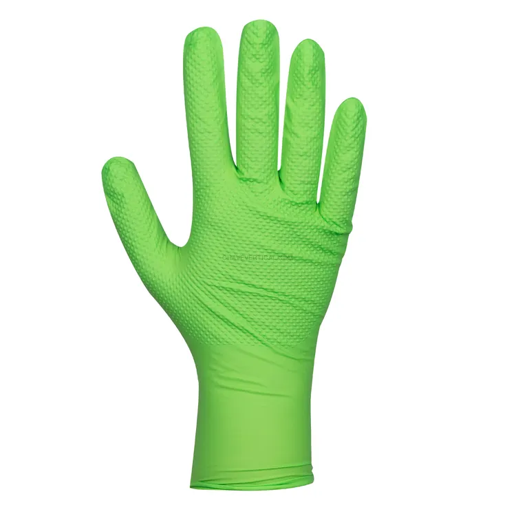 Luvas Descartáveis de Nitrilo Verdes JBM Tamanho L 7.0 mil Textura Diamante (100 Unidades)